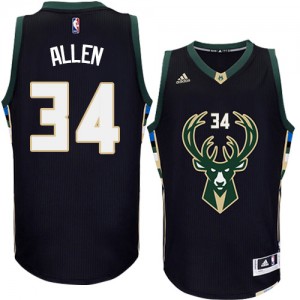Maillot Adidas Noir Alternate Authentic Milwaukee Bucks - Ray Allen #34 - Homme