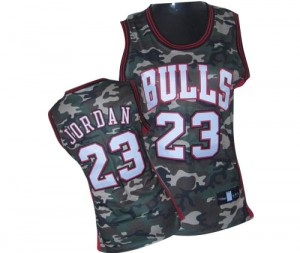 Chicago Bulls Michael Jordan #23 Stealth Collection Authentic Maillot d'équipe de NBA - Camo pour Femme