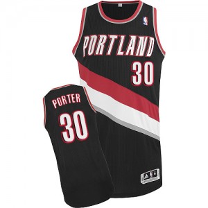 Maillot NBA Authentic Terry Porter #30 Portland Trail Blazers Road Noir - Homme