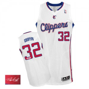 Los Angeles Clippers #32 Adidas Home Autographed Blanc Authentic Maillot d'équipe de NBA à vendre - Blake Griffin pour Homme