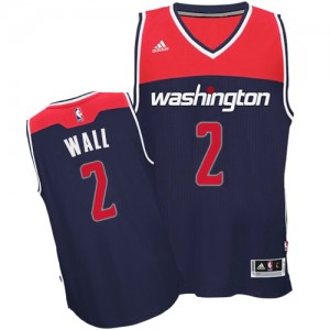 Maillot NBA Bleu marin John Wall #2 Washington Wizards Alternate Authentic Homme Adidas