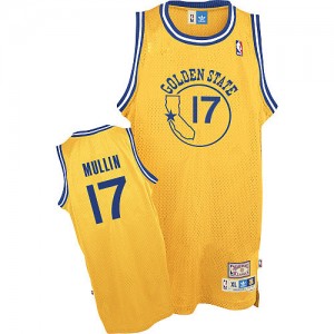 Maillot NBA Or Chris Mullin #17 Golden State Warriors Throwback Authentic Homme Adidas