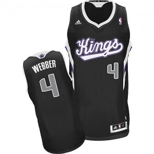 Sacramento Kings #4 Adidas Alternate Noir Swingman Maillot d'équipe de NBA la vente - Chris Webber pour Homme
