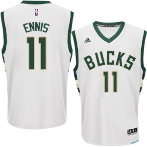 Maillot NBA Authentic Tyler Ennis #11 Milwaukee Bucks Home Blanc - Homme