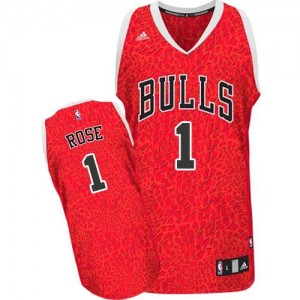 Maillot NBA Rouge Derrick Rose #1 Chicago Bulls Crazy Light Swingman Homme Adidas