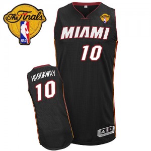 Maillot Adidas Noir Road Finals Patch Authentic Miami Heat - Tim Hardaway #10 - Homme