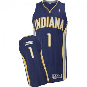 Maillot Adidas Bleu marin Road Authentic Indiana Pacers - Joseph Young #1 - Homme