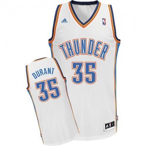 Oklahoma City Thunder Kevin Durant #35 Home Swingman Maillot d'équipe de NBA - Blanc pour Homme
