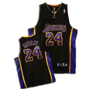Maillot NBA Los Angeles Lakers #24 Kobe Bryant Noir / Violet Adidas Authentic - Homme