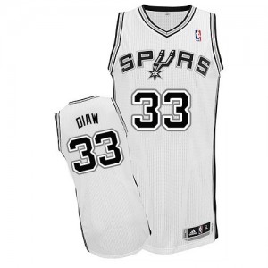 Maillot NBA San Antonio Spurs #33 Boris Diaw Blanc Adidas Authentic Home - Homme