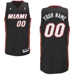 Miami Heat Personnalisé Adidas Road Noir Maillot d'équipe de NBA Remise - Swingman pour Homme