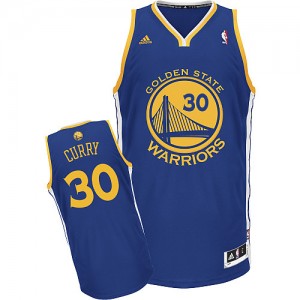 Golden State Warriors #30 Adidas Road Bleu royal Swingman Maillot d'équipe de NBA Promotions - Stephen Curry pour Homme