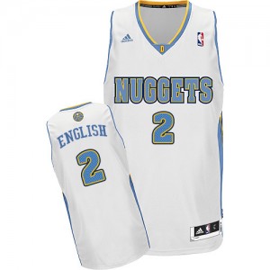 Maillot NBA Blanc Alex English #2 Denver Nuggets Home Swingman Homme Adidas