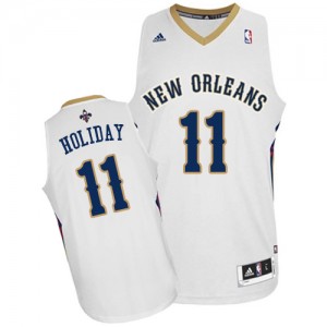Maillot NBA New Orleans Pelicans #11 Jrue Holiday Blanc Adidas Swingman Home - Homme