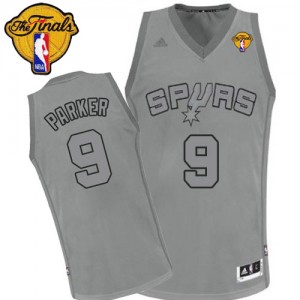 San Antonio Spurs Tony Parker #9 Big Color Fashion Finals Patch Swingman Maillot d'équipe de NBA - Gris pour Homme