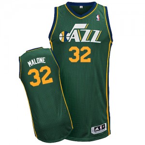Maillot NBA Authentic Karl Malone #32 Utah Jazz Alternate Vert - Homme