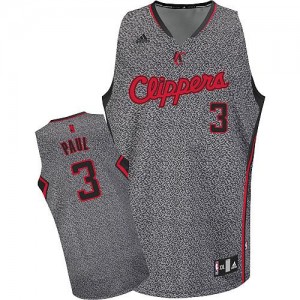 Maillot NBA Los Angeles Clippers #3 Chris Paul Gris Adidas Swingman Static Fashion - Homme