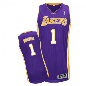 Maillot NBA Los Angeles Lakers #1 D'Angelo Russell Violet Adidas Authentic Road - Homme