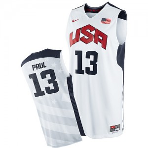 Maillot Nike Blanc 2012 Olympics Authentic Team USA - Chris Paul #13 - Homme