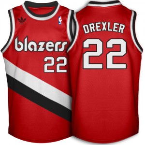 Maillot NBA Swingman Clyde Drexler #22 Portland Trail Blazers Throwback Red Soul - Homme