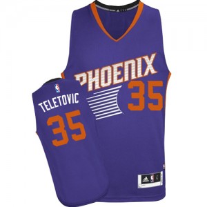 Maillot NBA Phoenix Suns #35 Mirza Teletovic Violet Adidas Authentic Road - Homme