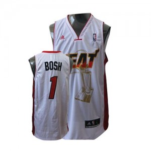 Maillot Authentic Miami Heat NBA Championship Blanc - #1 Chris Bosh - Homme