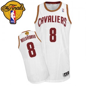 Maillot Adidas Blanc Home 2015 The Finals Patch Authentic Cleveland Cavaliers - Matthew Dellavedova #8 - Homme