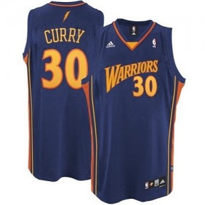 Maillot Authentic Golden State Warriors NBA Throwback Bleu marin - #30 Stephen Curry - Homme