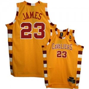 Maillot NBA Cleveland Cavaliers #23 LeBron James Or Adidas Swingman Throwback Classic - Homme