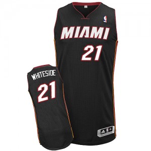 Miami Heat #21 Adidas Road Noir Authentic Maillot d'équipe de NBA Expédition rapide - Hassan Whiteside pour Homme