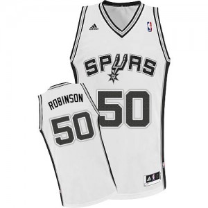 Maillot NBA Blanc David Robinson #50 San Antonio Spurs Home Swingman Homme Adidas