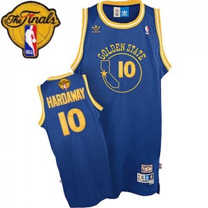Maillot Adidas Bleu royal Throwback 2015 The Finals Patch Authentic Golden State Warriors - Tim Hardaway #10 - Homme