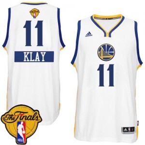 Maillot NBA Blanc Klay Thompson #11 Golden State Warriors 2014-15 Christmas Day 2015 The Finals Patch Swingman Homme Adidas