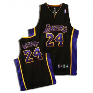 Maillot NBA Los Angeles Lakers #24 Kobe Bryant Noir / Violet Adidas Authentic - Enfants