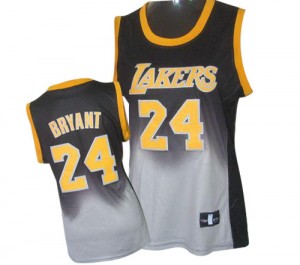 Los Angeles Lakers #24 Adidas Fadeaway Fashion Gris noir Authentic Maillot d'équipe de NBA en ligne pas chers - Kobe Bryant pour Femme
