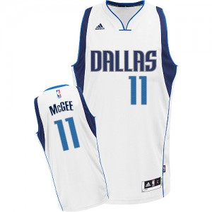Maillot NBA Dallas Mavericks #11 JaVale McGee Blanc Adidas Swingman Home - Homme