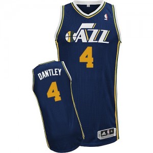 Utah Jazz #4 Adidas Road Bleu marin Authentic Maillot d'équipe de NBA préférentiel - Adrian Dantley pour Homme