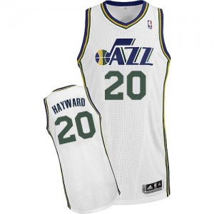 Maillot NBA Blanc Gordon Hayward #20 Utah Jazz Home Authentic Homme Adidas