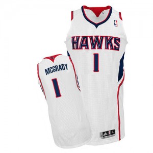 Maillot Authentic Atlanta Hawks NBA Home Blanc - #1 Tracy Mcgrady - Homme