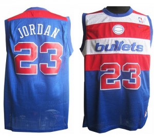Washington Wizards Nike Michael Jordan #23 Throwback Authentic Maillot d'équipe de NBA - Bleu pour Homme