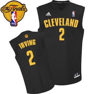 Maillot NBA Noir Kyrie Irving #2 Cleveland Cavaliers Fashion 2015 The Finals Patch Authentic Homme Adidas