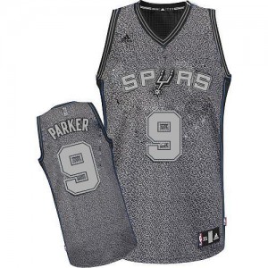 San Antonio Spurs Tony Parker #9 Static Fashion Swingman Maillot d'équipe de NBA - Gris pour Homme