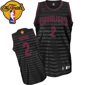 Maillot Swingman Cleveland Cavaliers NBA Groove 2015 The Finals Patch Gris noir - #2 Kyrie Irving - Homme
