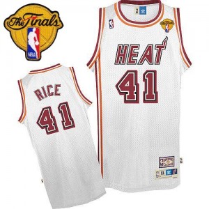 Maillot NBA Authentic Glen Rice #41 Miami Heat Throwback Finals Patch Blanc - Homme