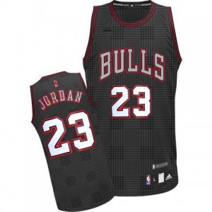 Chicago Bulls #23 Adidas Rhythm Fashion Noir Authentic Maillot d'équipe de NBA en soldes - Michael Jordan pour Homme