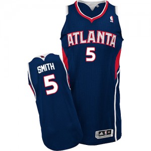 Maillot NBA Atlanta Hawks #5 Josh Smith Bleu marin Adidas Authentic Road - Homme