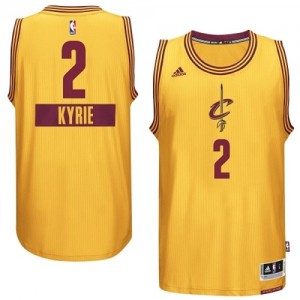 Maillot Authentic Cleveland Cavaliers NBA 2014-15 Christmas Day Or - #2 Kyrie Irving - Homme