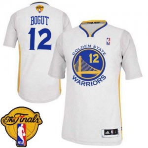 Maillot Authentic Golden State Warriors NBA Alternate 2015 The Finals Patch Blanc - #12 Andrew Bogut - Homme
