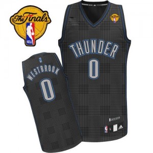 Maillot NBA Authentic Russell Westbrook #0 Oklahoma City Thunder Rhythm Fashion Finals Patch Noir - Homme