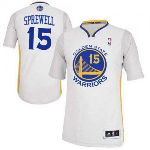 Maillot NBA Blanc Latrell Sprewell #15 Golden State Warriors Alternate Authentic Homme Adidas
